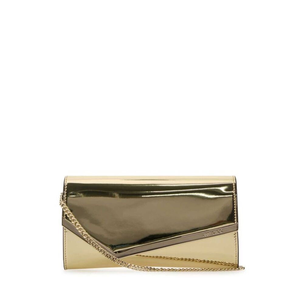 Jimmy Choo Women Gold Synthetic Leather Emmie Clutch